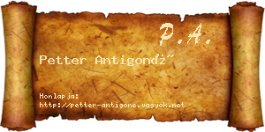 Petter Antigoné névjegykártya